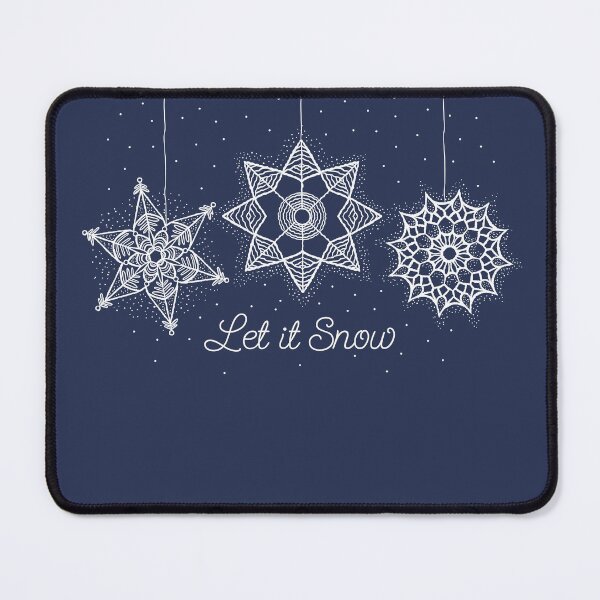 Item preview, Let it Snow Christmas white snowflake illustration. Hand-drawn macrame snowflakes trendy illustration. designed and sold by ChrisiMM.