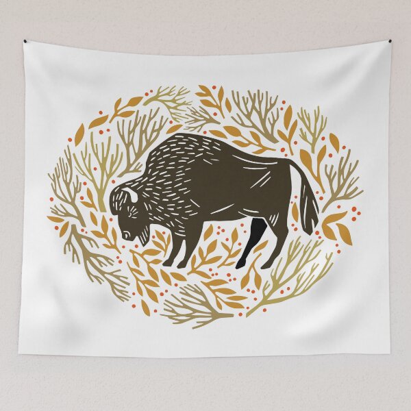 Item preview, Folk Forest Bison  designed and sold by cindytomczyklee.