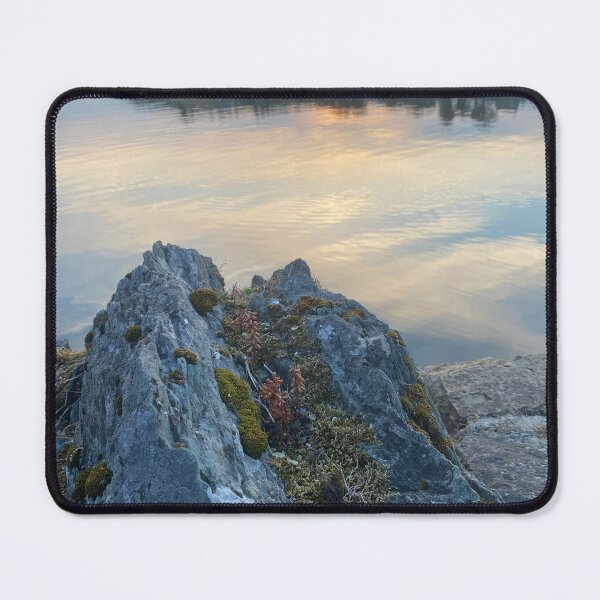 Item preview, Moss and lichen on rocks overlooking Kilmakilloge harbour designed and sold by Sinemathk.