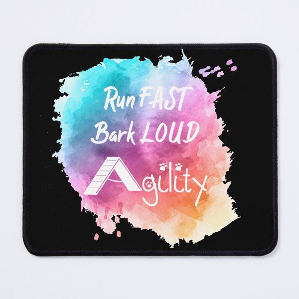 Item preview, Run Fast Bark Loud Agility Watercolor designed and sold by Jessica Schwing.