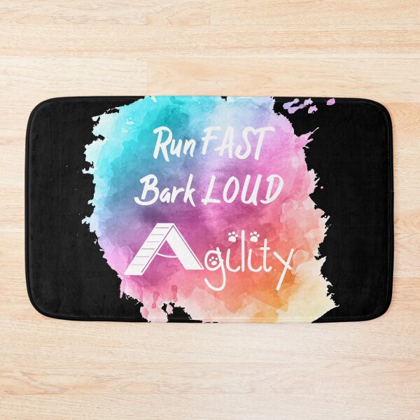 Item preview, Run Fast Bark Loud Agility Watercolor designed and sold by Jessica Schwing.