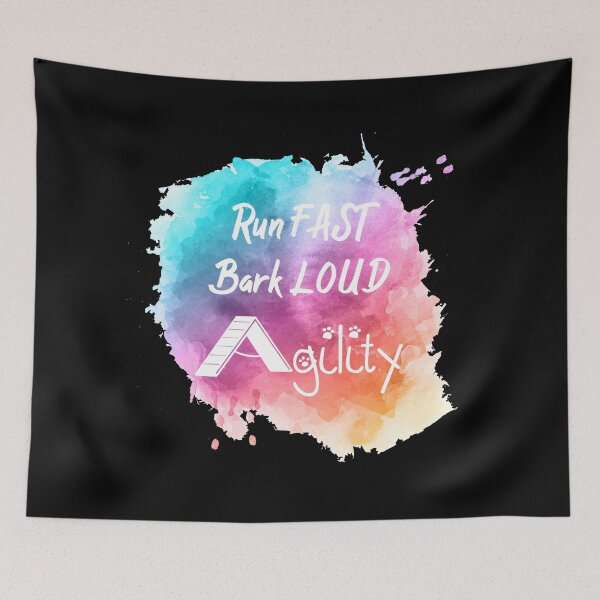 Item preview, Run Fast Bark Loud Agility Watercolor designed and sold by Jessica Schwing.