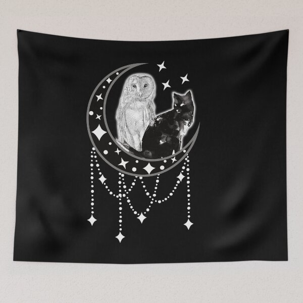 Item preview, A CAT AND AN OWL, STARRY NIGHT designed and sold by FlutteringWings.