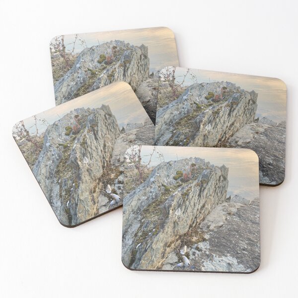 Item preview, Moss and lichen on rocks overlooking Kilmakilloge harbour designed and sold by Sinemathk.