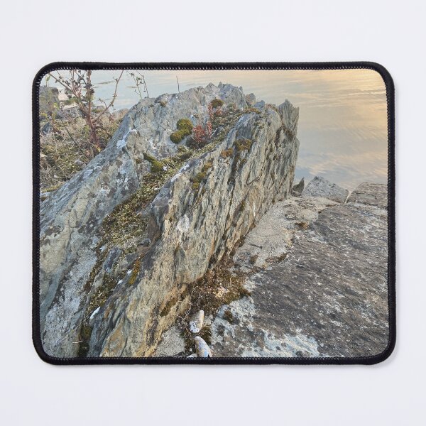 Item preview, Moss and lichen on rocks overlooking Kilmakilloge harbour designed and sold by Sinemathk.