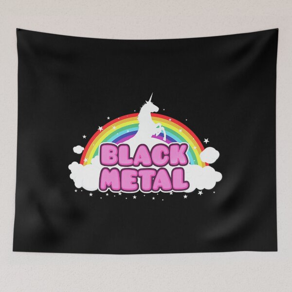 Item preview, black metal funny unicorn rainbow mosh parody design philipp rietz transparent designed and sold by camboixusoo.