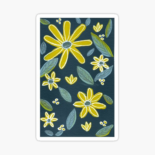 Sunny Floral Sticker For Sale By Janine Brewster Redbubble 1452