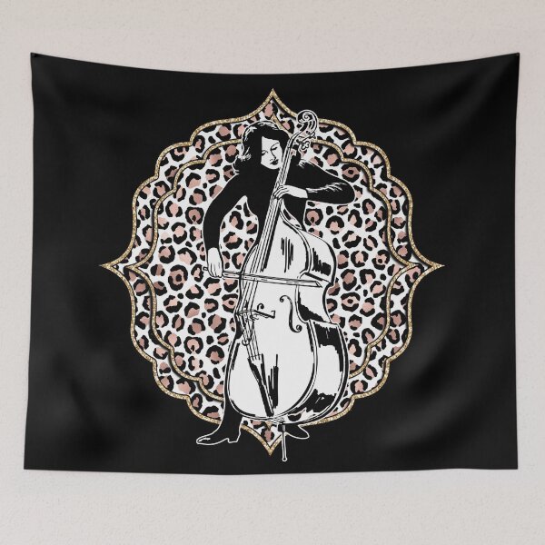 Item preview, Woman and vintage double bass designed and sold by Artbellachi.