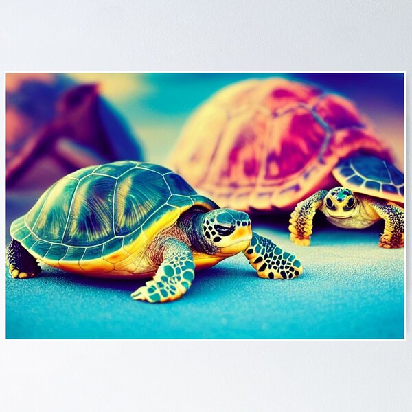 Turtles on The Beach Poster