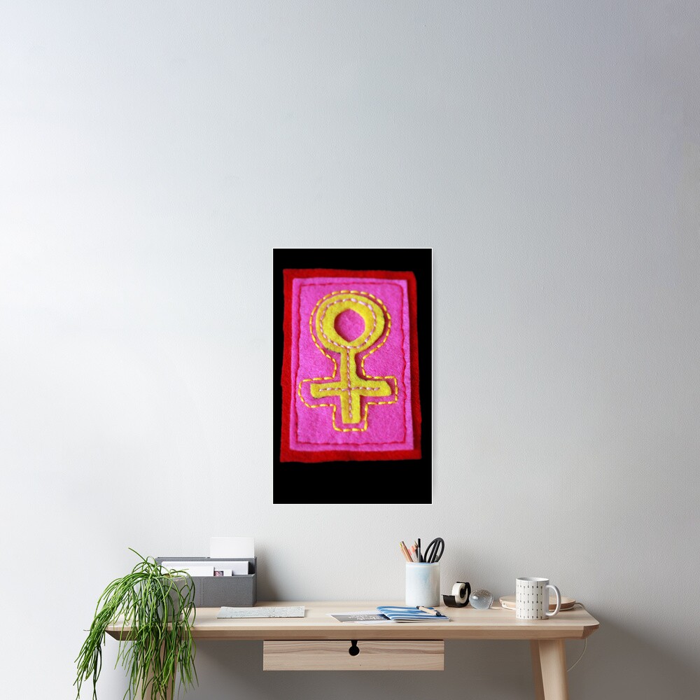 Hand-Embroidered Venus Symbol Poster