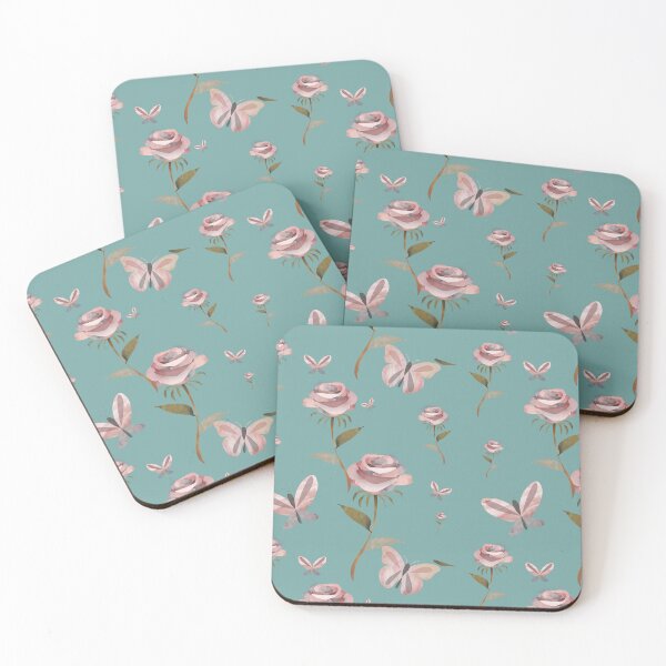 Item preview, Shabby chic vintage floral wild rose and butterfly pattern  - Caroline Laursen Original designed and sold by Caroline Laursen.
