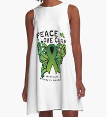 Peace Love Cure Support Muscular Dystrophy Awareness A-Line Dress