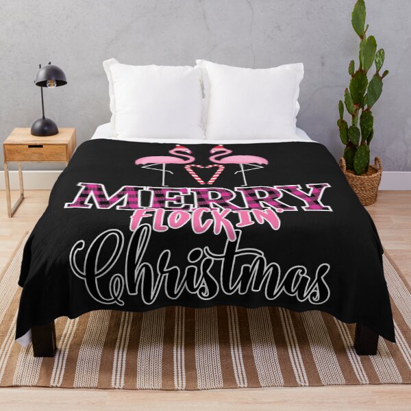 Item preview, Merry Flocking Christmas Pink Santa Flamingo designed and sold by HoneyHue.
