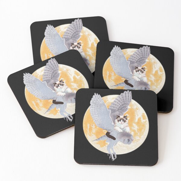 Item preview, A CAT AND AN OWL, FULL MOON FLIGHT designed and sold by FlutteringWings.