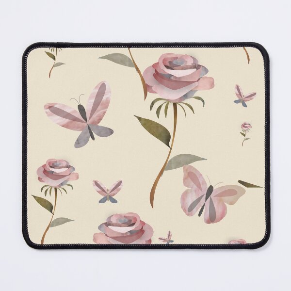 Item preview, Shabby chic vintage floral wild rose and butterfly pattern  - Caroline Laursen Original designed and sold by Caroline Laursen.