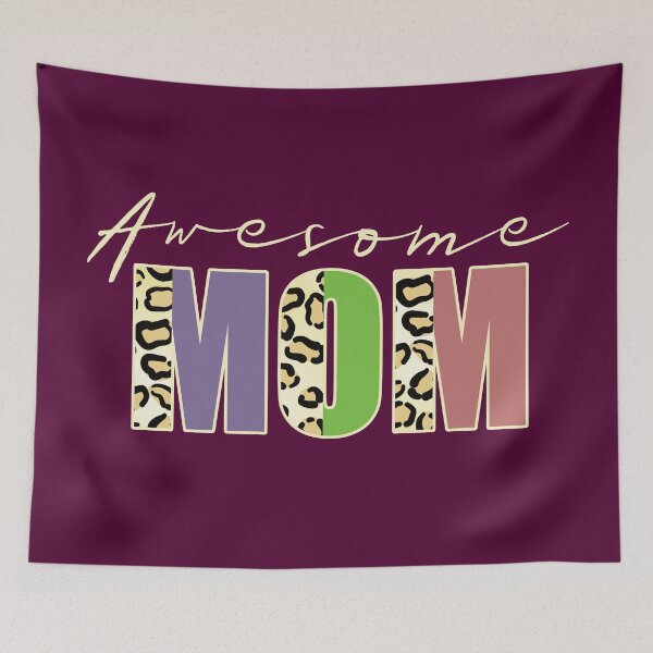 Item preview, Awesome Mom Leopard Print Text Retro Family Quote designed and sold by CRHPOD20.