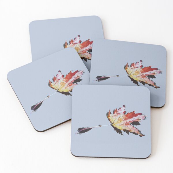 Item preview, Back Floats - autumn floating maple leaf painting (no background)  designed and sold by Emily Bickell.