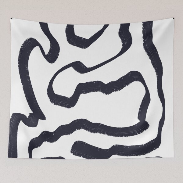 Item preview, Blue Navy Scribble Doodle Pattern Messy Abstract Geometric Minimalist designed and sold by hopecope.