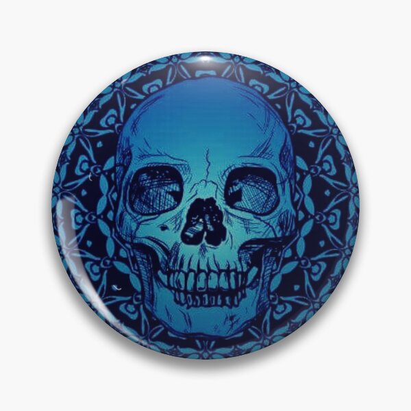 Artikelvorschau, Blauer Totenkopf & Mandala-Logo entworfen und verkauft von Allartwork.