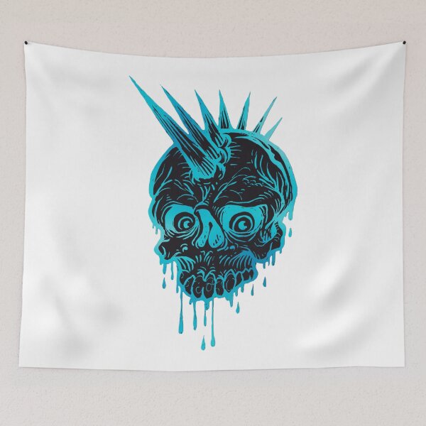 Item preview, Unusual Turquoise Punk Skull, Punk Skeleton designed and sold by Dven-Clothes.