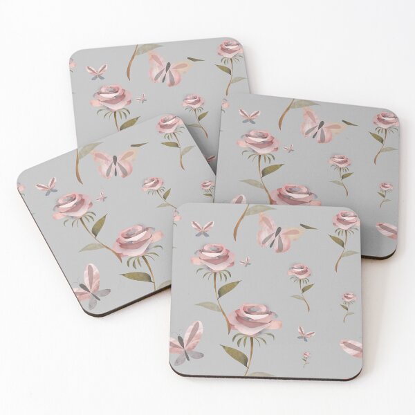 Item preview, Shabby chic vintage floral wild rose and butterfly pattern  - Caroline Laursen Original designed and sold by Caroline Laursen.