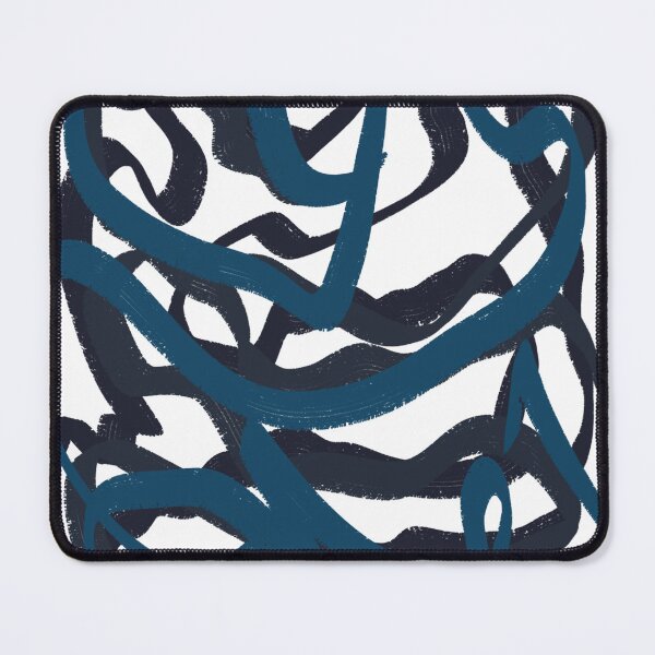 Item preview, Ocean Blues Navy Turquoise Scribble Doodle Abstract Minimalist Line Drawing Marker  designed and sold by hopecope.
