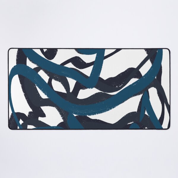 Item preview, Ocean Blues Navy Turquoise Scribble Doodle Abstract Minimalist Line Drawing Marker  designed and sold by hopecope.