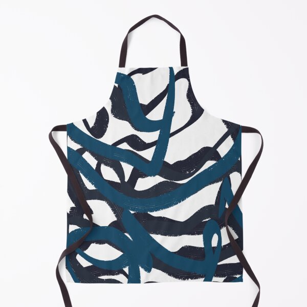 Item preview, Ocean Blues Navy Turquoise Scribble Doodle Abstract Minimalist Line Drawing Marker  designed and sold by hopecope.