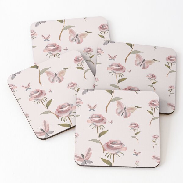 Item preview, Shabby chic vintage floral wild rose and butterfly pattern  - Caroline Laursen Original designed and sold by Caroline Laursen.