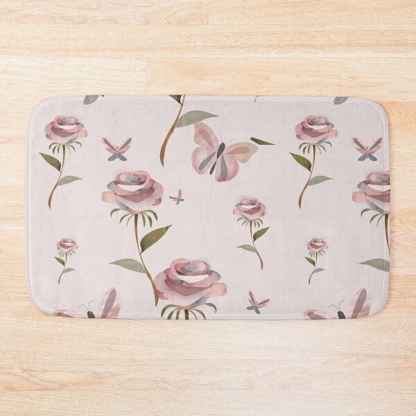 Item preview, Shabby chic vintage floral wild rose and butterfly pattern  - Caroline Laursen Original designed and sold by Caroline Laursen.
