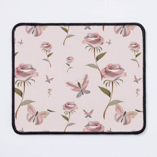 Item preview, Shabby chic vintage floral wild rose and butterfly pattern  - Caroline Laursen Original designed and sold by Caroline Laursen.