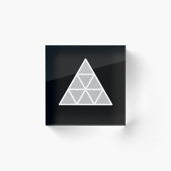 Item preview, circles inside various triangles illusion opt art black and white designed and sold by OptLuv.