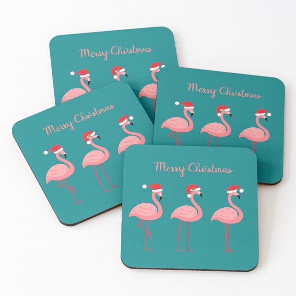 Item preview, Merry Flocking Christmas Pink Santa Flamingo designed and sold by HoneyHue.