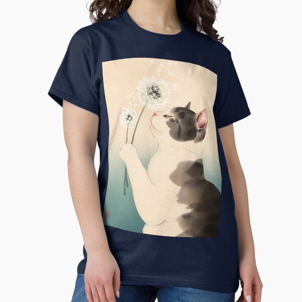 Item preview, Cat Making Wish with Dandelions designed and sold by Broccoli  Cat Art.