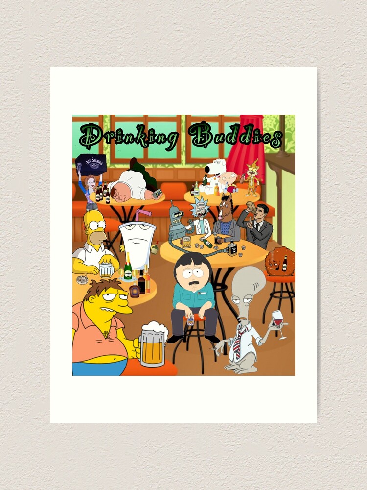 Drinking Buddies - Contrabrand  Art Print for Sale by ContraBrand99
