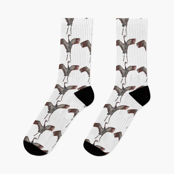 Item preview, Crane sticker - Sandhill Cranes - Solo crane silhouette - saturated colors - crane bird silhouette - black and white birds designed and sold by smooshfaceutd.