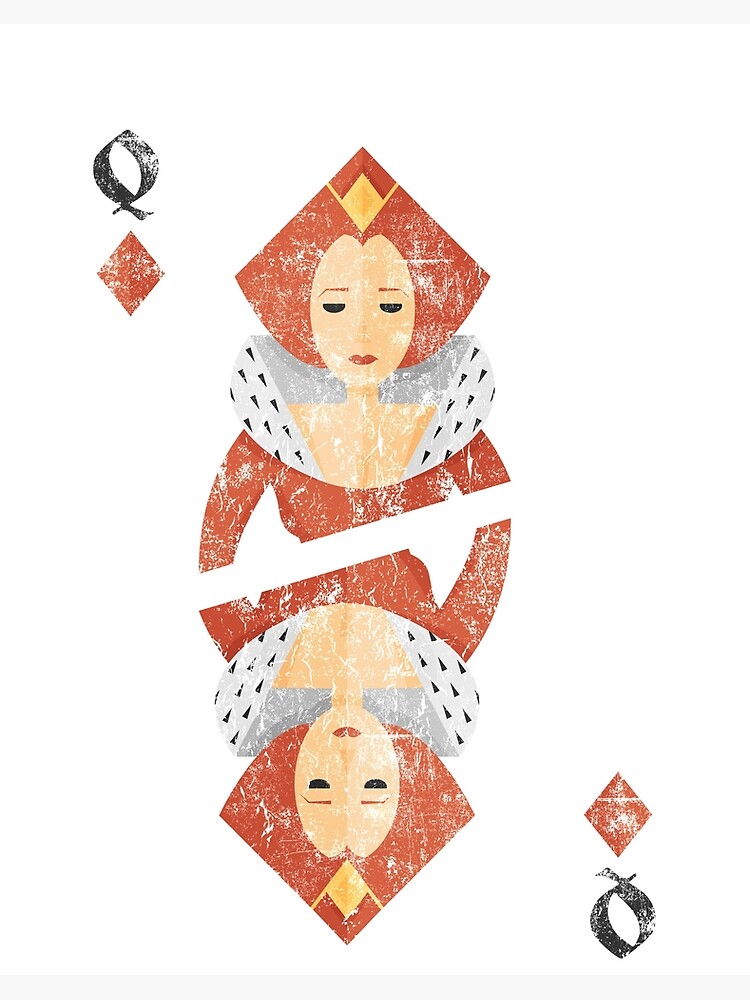 Queen of Hearts Playing Card Art Board Print for Sale by vladocar