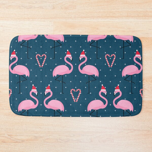 Item preview, Merry Flocking Christmas Santa Flamingo cute Christmas pattern designed and sold by HoneyHue.