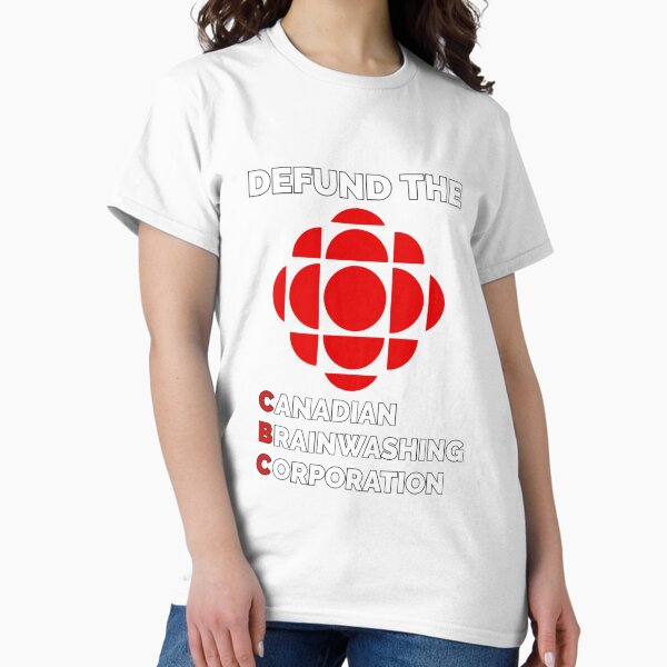 Vista previa del artículo con la obra «Desfinanciar a la Corporación Canadiense de Lavado de Cerebro», diseñado y vendido por LibertyTheFree.