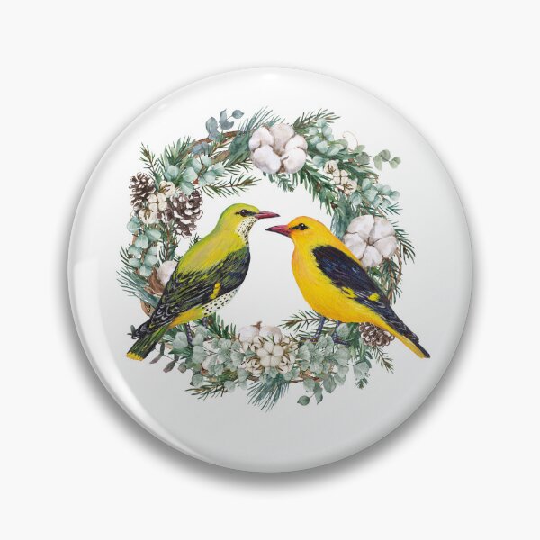 Artikelvorschau, Goldenes Oriole-Paar entworfen und verkauft von Roy & Tiffany.