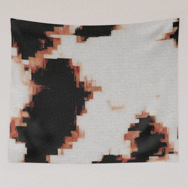 Item preview, Abstract Orange and Black Paint Splash Pattern Pixel Glitch Texture Contemporary Art Design designed and sold by speedrunner.