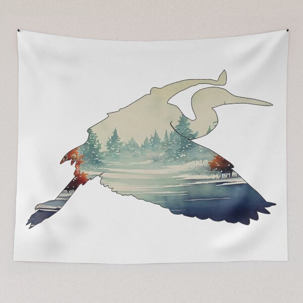 Item preview, Winter Waterway Heron designed and sold by damonasplace.
