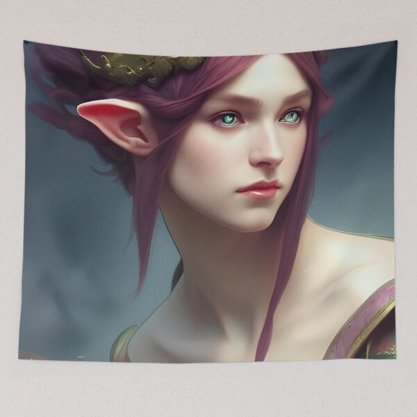 Item preview, Cute Fantasy Elf Princess Purple Hair Green Eyes designed and sold by Eliteijr.