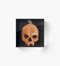 Pumpkin Skull Acrylic Block