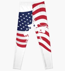 American Flag Love Wrestle Wrestling Leggings