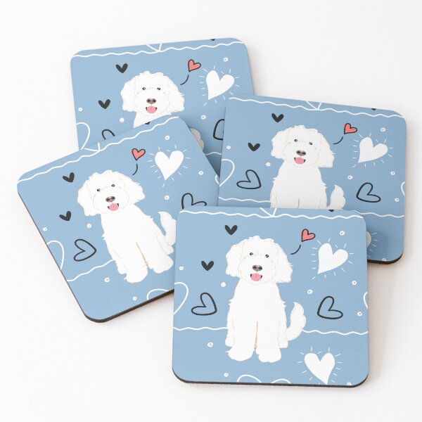 Item preview, LOVE White Goldendoodle Dog designed and sold by Lulupainting.