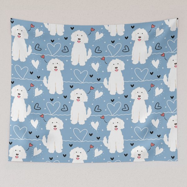 Item preview, LOVE White Goldendoodle Dog designed and sold by Lulupainting.
