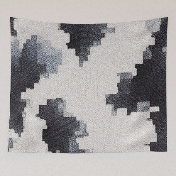 Item preview, Clouds Abstract Paint Splash Pattern Pixel Art Blend Black and White Contemporary Glitch Texture designed and sold by speedrunner.