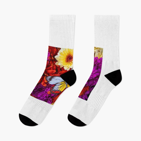 Item preview, Bodegón de ramo de mariposas multicolores en pompones designed and sold by Garry Gay.