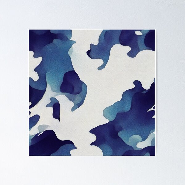 Item preview, Blue Pastel Abstract Paint Splash Swirl Pixel Glitch Texture Contemporary Art Pattern designed and sold by speedrunner.